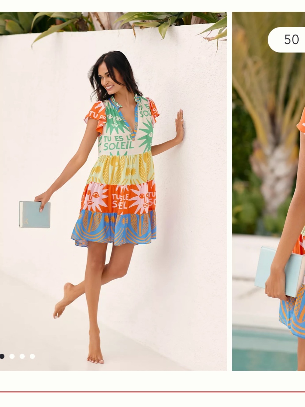 NWOT SOLD OUT Anthropologie Flutter-Sleeve Printed Tiered Beach Cover Up / Dress